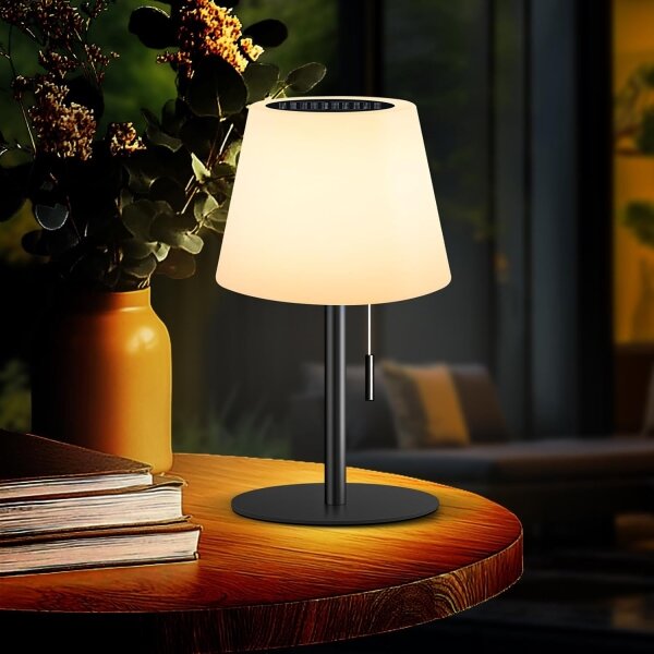 Lampă solară LED reglabilă LED/2W/5V USB 1200 mAh IP44 alb/negru