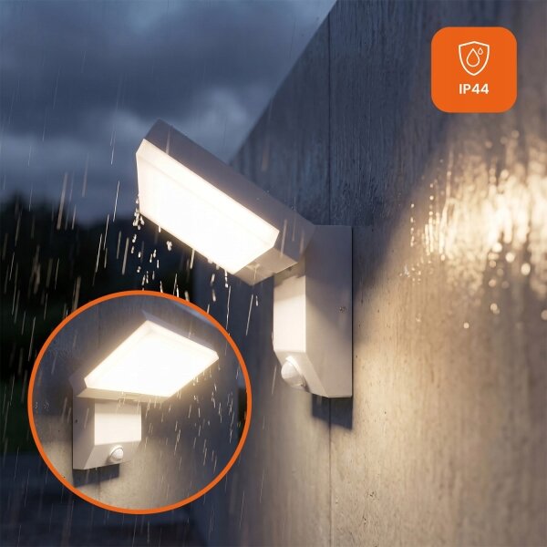 Aplica LED de perete pentru exterior cu senzor LED/18W/230V IP44 albă