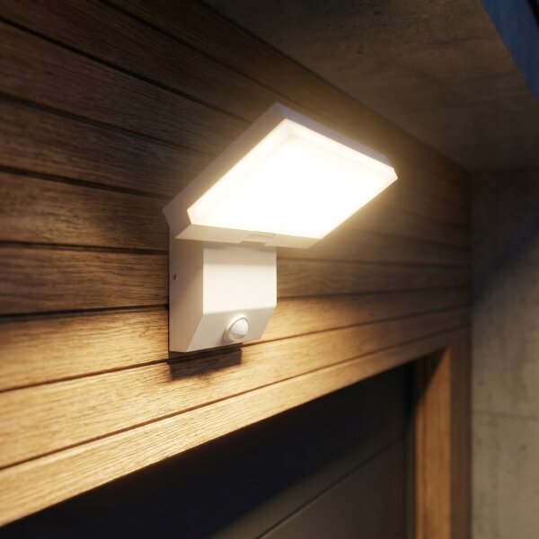 Aplica LED de perete pentru exterior cu senzor LED/18W/230V IP44 albă