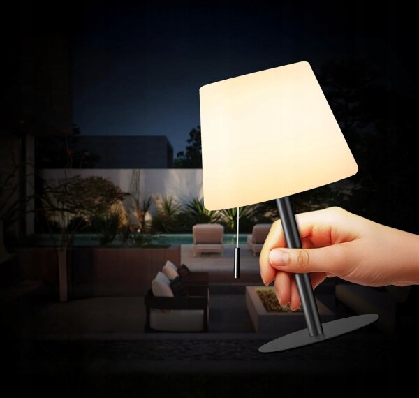 Lampă solară LED reglabilă LED/2W/5V USB 1200 mAh IP44 alb/negru