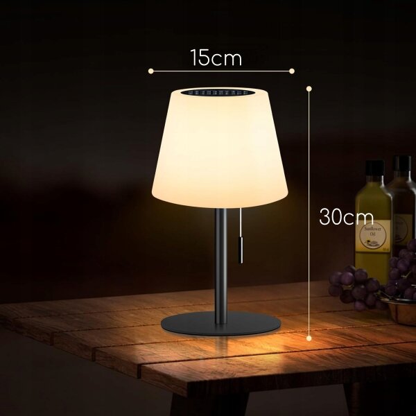 Lampă solară LED reglabilă LED/2W/5V USB 1200 mAh IP44 alb/negru