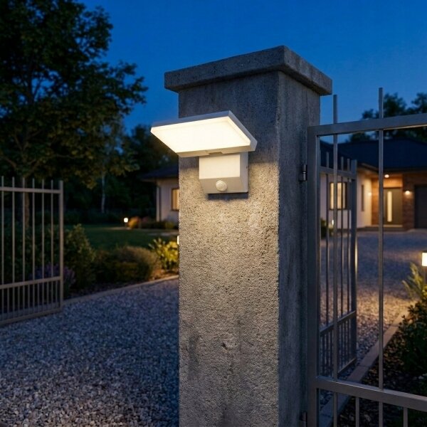 Aplica LED de perete pentru exterior cu senzor LED/18W/230V IP44 albă