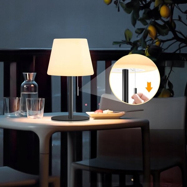 Lampă solară LED reglabilă LED/2W/5V USB 1200 mAh IP44 alb/negru
