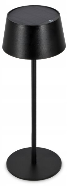 Lampă solară LED tactilă reglabilă LED/3W/5V USB 1800 mAh IP44 neagră