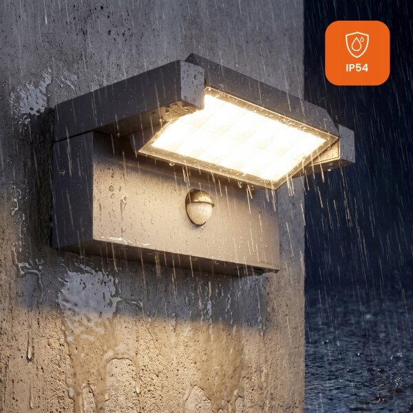 Aplică LED de exterior cu senzor LED/25W/230V IP54, neagră