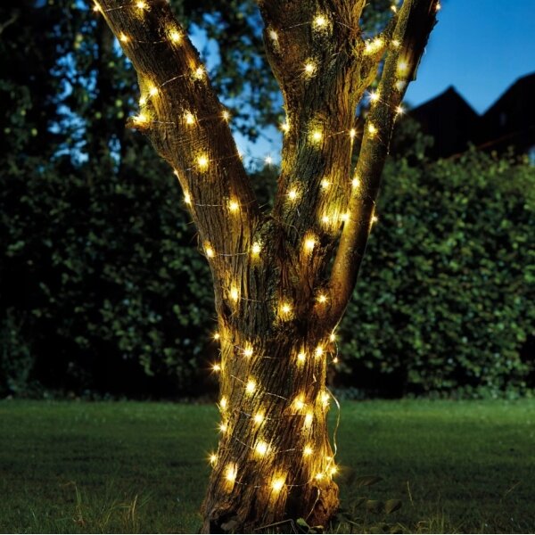 Ghirlandă solară decorativă cu LED, 200 LED/1,2 V, 800 mAh, 12 m, IP44, negru