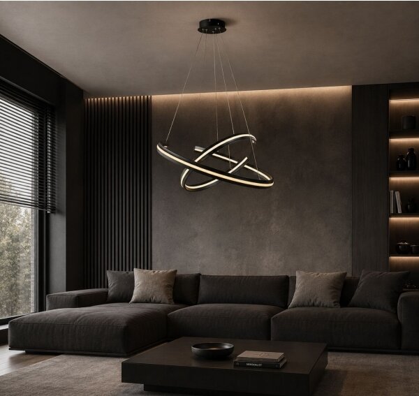 Rabalux 72052 - Lampă suspendată LED reglabilă pe cablu ZADIE 80W/230V 3000-6500K negru + telecomandă