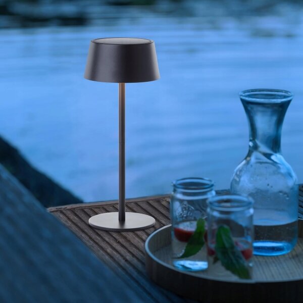 Lampă solară LED tactilă reglabilă LED/3W/5V USB 1800 mAh IP44 neagră
