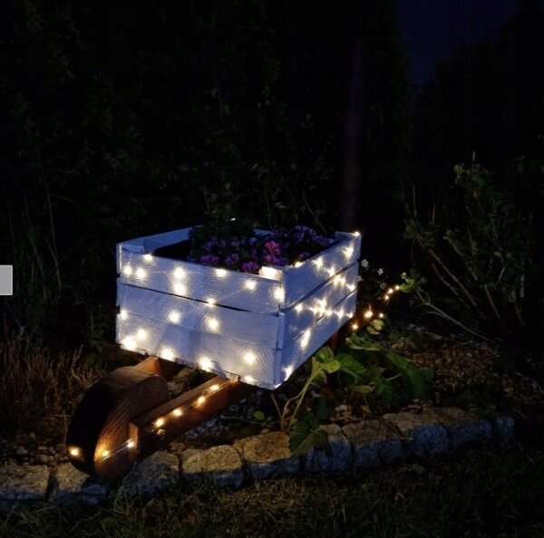Ghirlandă solară decorativă cu LED, 200 LED/1,2 V, 800 mAh, 12 m, IP44, negru