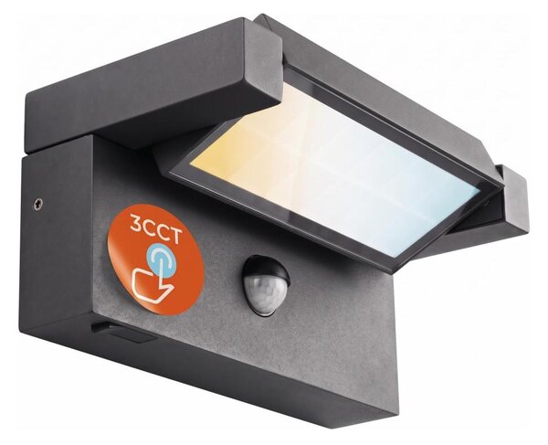 Aplică LED de exterior cu senzor LED/25W/230V IP54, neagră