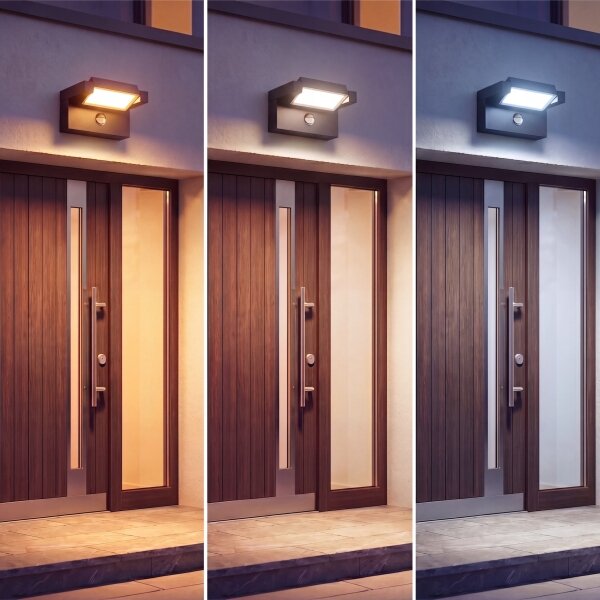 Aplică LED de exterior cu senzor LED/25W/230V IP54, neagră