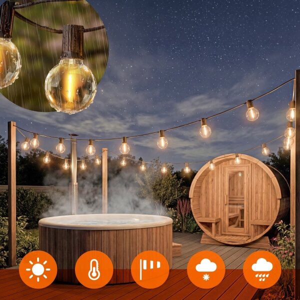 Ghirlandă LED decorativă pentru exterior 36xE12/1W/230V 22,35 m IP65 neagră