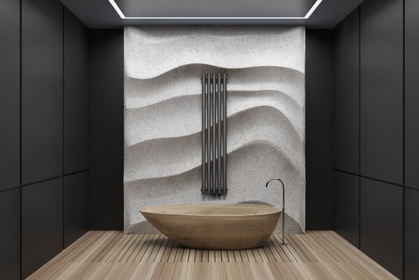 Regnis Lazur LA, radiator 330x1000mm cu conexiune centrală 50mm, 428W, alb mat, LAZURLA/1000/330/D5/ALB