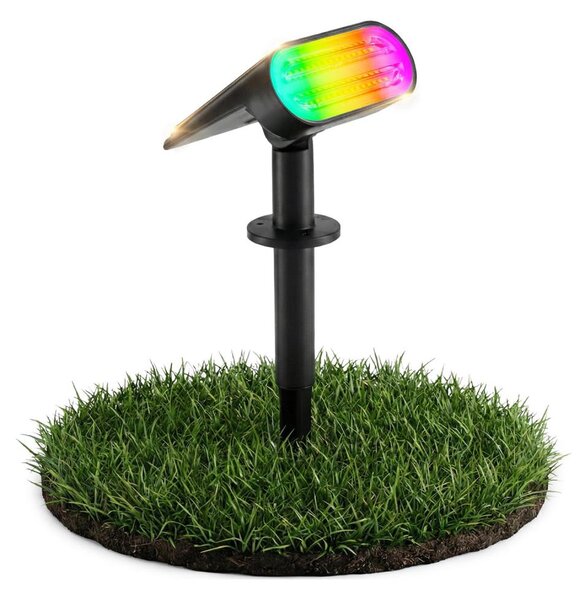 Lampă solară LED RGB 2 în 1 LED/3,7V 1200 mAh IP54 neagră