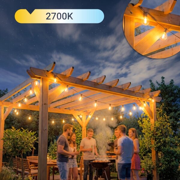 Ghirlandă LED decorativă pentru exterior 36xE12/1W/230V 22,35 m IP65 neagră