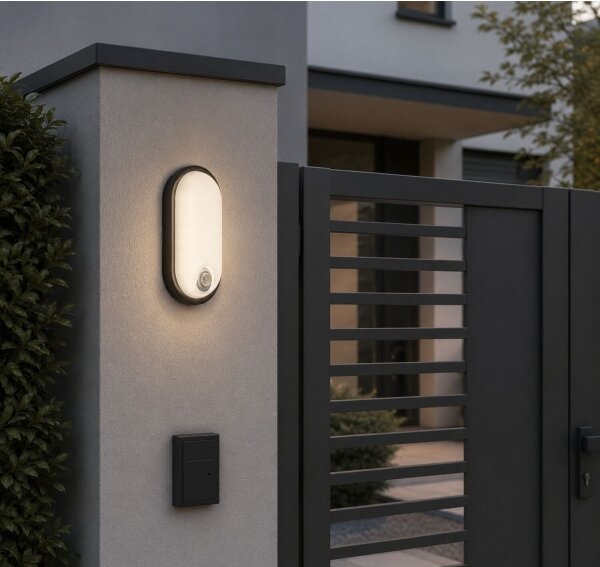 Rabalux 77231 - LED plafonieră de exterior cu senzor HORT2 15W/230V IP65 neagră