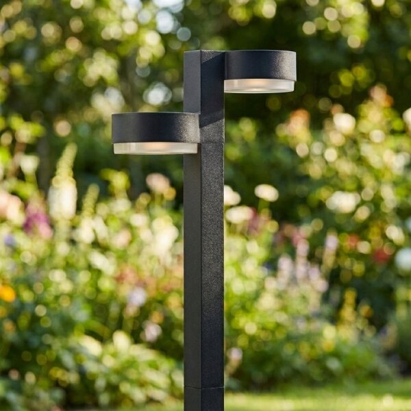 Lampă solară LED 2xLED/1W/3,7V 1200 mAh 55 cm IP65 neagră