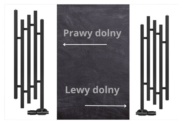 Regnis PORK, radiator 320x1600mm cu racord unic jos dreapta 50mm, 852W, alb mat (RAL9003), PORK160/30/PD50/ALB