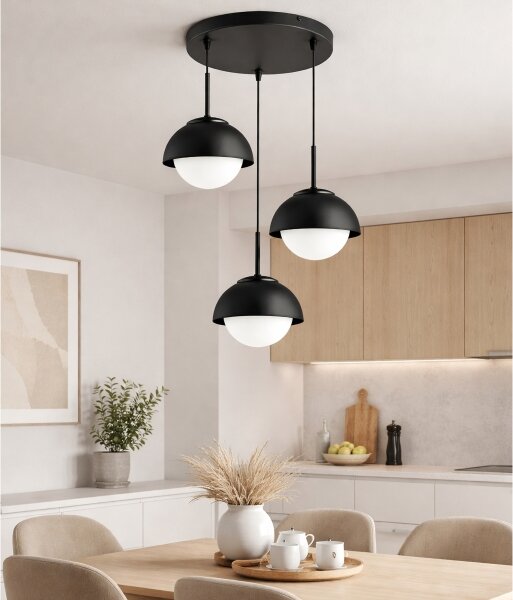BRILAGI - Lustră suspendată pe cablu COSMO 3xE27/60W/230V neagră