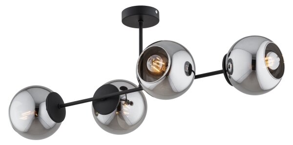 BRILAGI - Lustru aplicat DIOR 4xE27/60W/230V negru/gri fumuriu