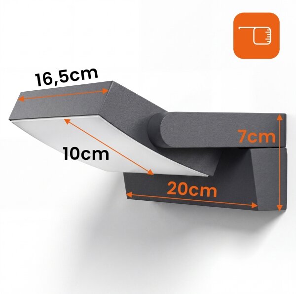 LED Stm aplică de perete pentru exterior LED/12/18/24W/230V 3000/4000/6500K IP54 neagră