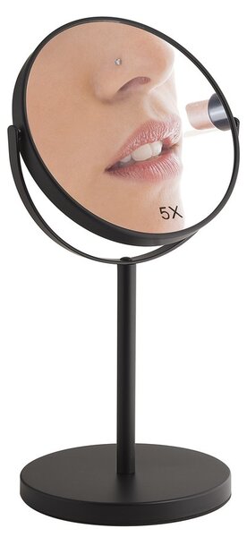 Gedy Gedy, oglindă cosmetică în picioare ANNA, diametru 163 mm, față-verso, mat negru, 211214