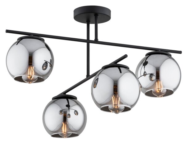 BRILAGI - Lustră aplicată DIOR 4xE27/60W/230V negru/gri fumuriu