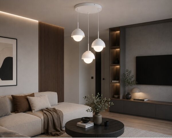 BRILAGI - Candelabru suspendat pe sârmă COSMO 3xE27/60W/230V alb/auriu