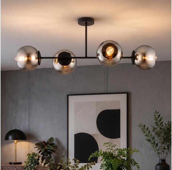 BRILAGI - Lustru aplicat DIOR 4xE27/60W/230V negru/gri fumuriu
