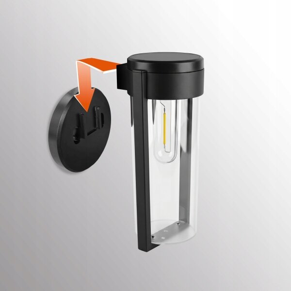 Lampă solară de perete cu LED 1W/3,7V 500 mAh IP65 negru