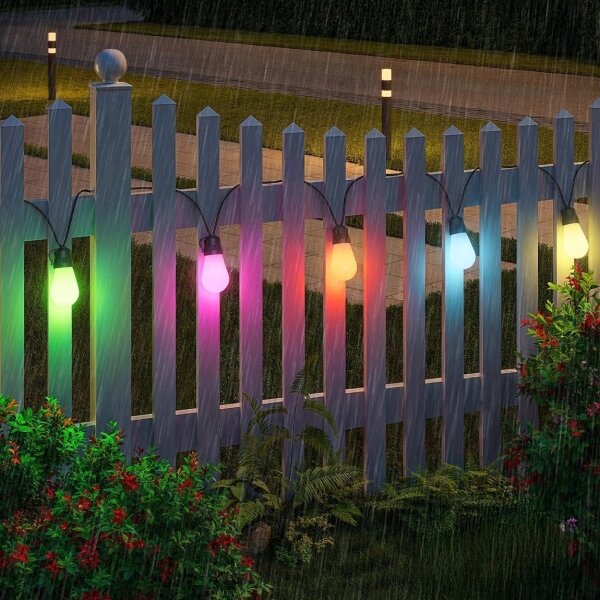 Ghirlandă decorativă solară LED RGB 15x LED/18 funcții USB 6 m IP44 neagră