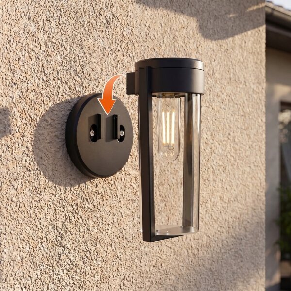 Lampă solară de perete cu LED 1W/3,7V 500 mAh IP65 negru