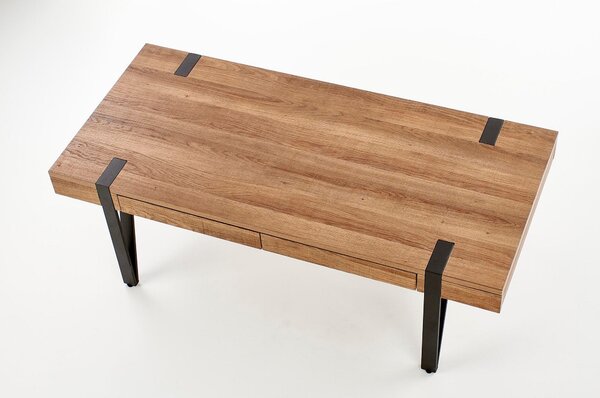 Masuta cafea cu sertare Tuluza, nuc honey, 120X55X42 CM