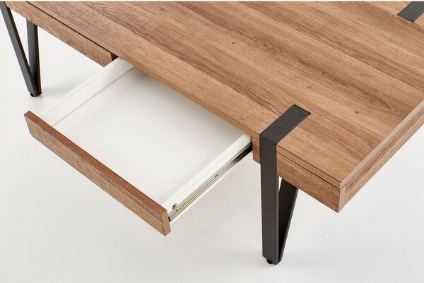 Masuta cafea cu sertare Tuluza, nuc honey, 120X55X42 CM