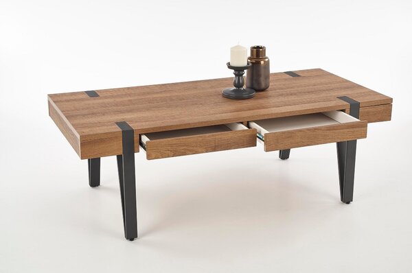 Masuta cafea cu sertare Tuluza, nuc honey, 120X55X42 CM