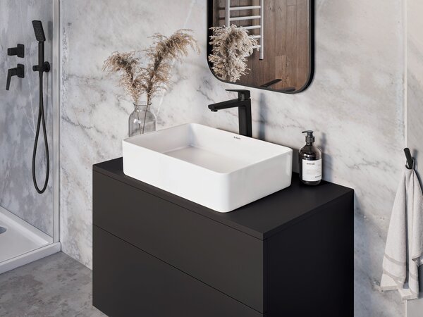 Deante Blur, baterie chiuvetă înaltă h-290, negru mat, DEA-BQL_N20K