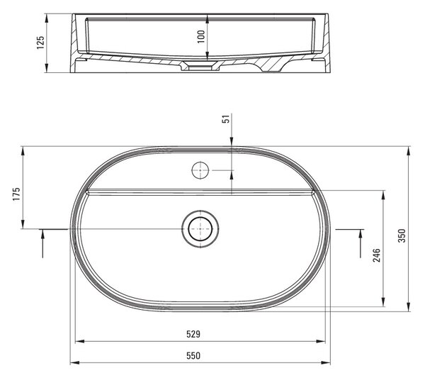 Chiuvetă de blat Deante Silia, granit 550x350x125mm, negru mat, DEA-CQS_NU6B