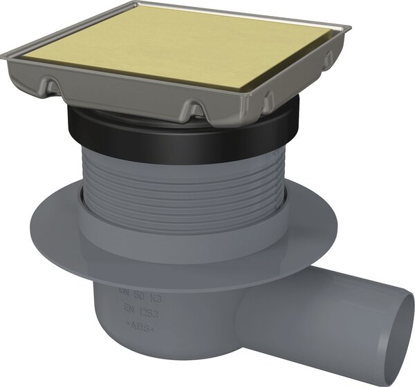 Deante Deante, rigolă de duș punctuală cu grătar dublu față 130x130mm, auriu mat, DEA-KOS_R01D