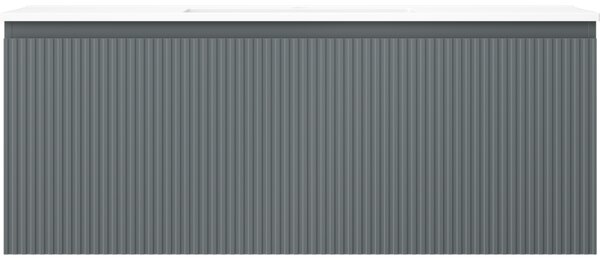 Mexen Rivel, mobilier de baie 120 cm cu lavoar Otis, 1 sertar, canelat, grafit mat/alb mat, 91A20-12047-1-BF66-W18M0