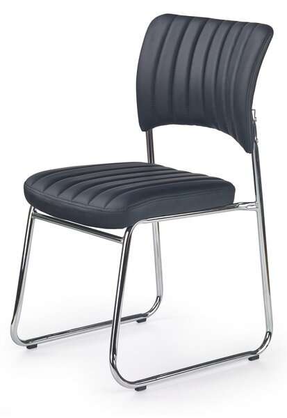 Scaune tapitate imitatie piele Rapid Black, 48X58X83 CM