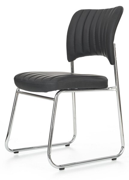 Scaune tapitate imitatie piele Rapid Black, 48X58X83 CM