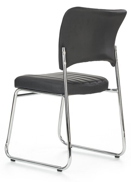 Scaune tapitate imitatie piele Rapid Black, 48X58X83 CM