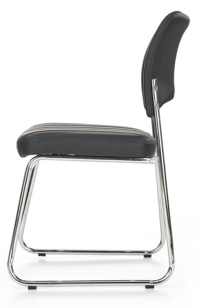 Scaune tapitate imitatie piele Rapid Black, 48X58X83 CM