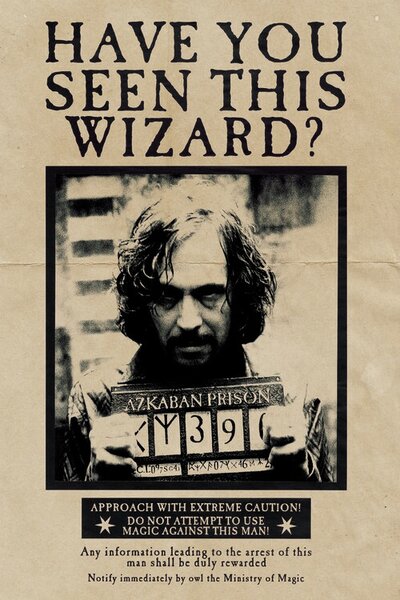 Poster de artă Harry Potter - Wanted Sirius Black, (26.7 x 40 cm)