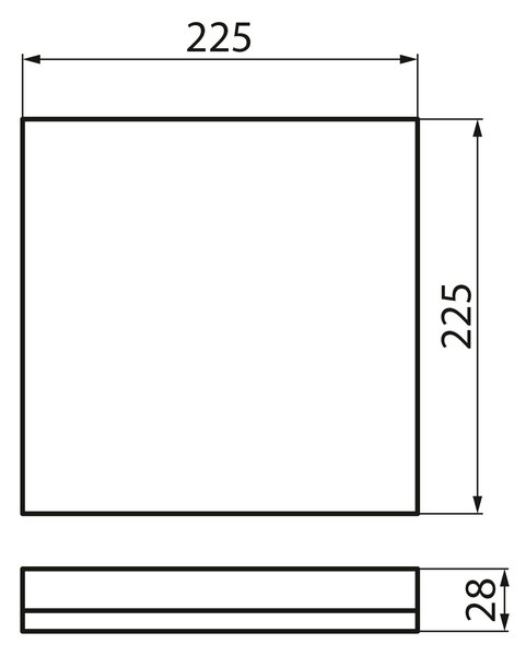 KANLUX KANLUX, Lampă de tavan LED AZPO, 225x225mm, 12.3W, 3000/4000/6000K, IP54, alb, 31530