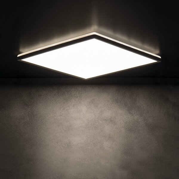 KANLUX KANLUX, Plafonieră LED AZPO, 420x420mm, 22W, 3000/4000/6000K, IP54, negru mat, 31535