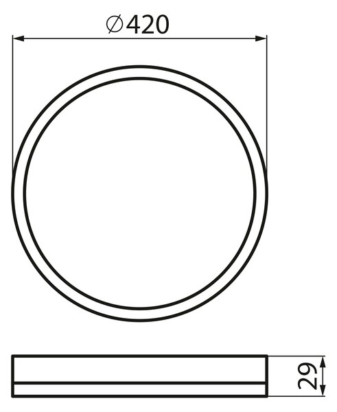KANLUX KANLUX, Plafonieră LED AZPO, diametru 420mm, 22W, 3000/4000/6000K, IP54, negru mat, 31517