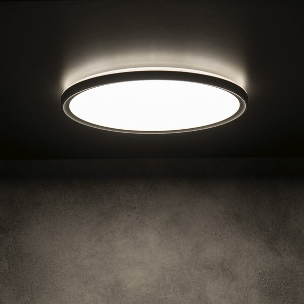 KANLUX KANLUX, Plafonieră LED AZPO, diametru 420mm, 22W, 3000/4000/6000K, IP54, negru mat, 31517