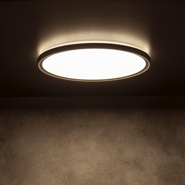 KANLUX KANLUX, Plafonieră LED AZPO, diametru 420mm, 22W, 3000/4000/6000K, IP54, negru mat, 31517