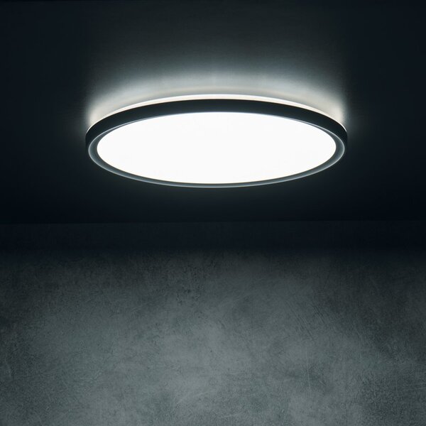 KANLUX KANLUX, Plafonieră LED AZPO, diametru 420mm, 22W, 3000/4000/6000K, IP54, negru mat, 31517